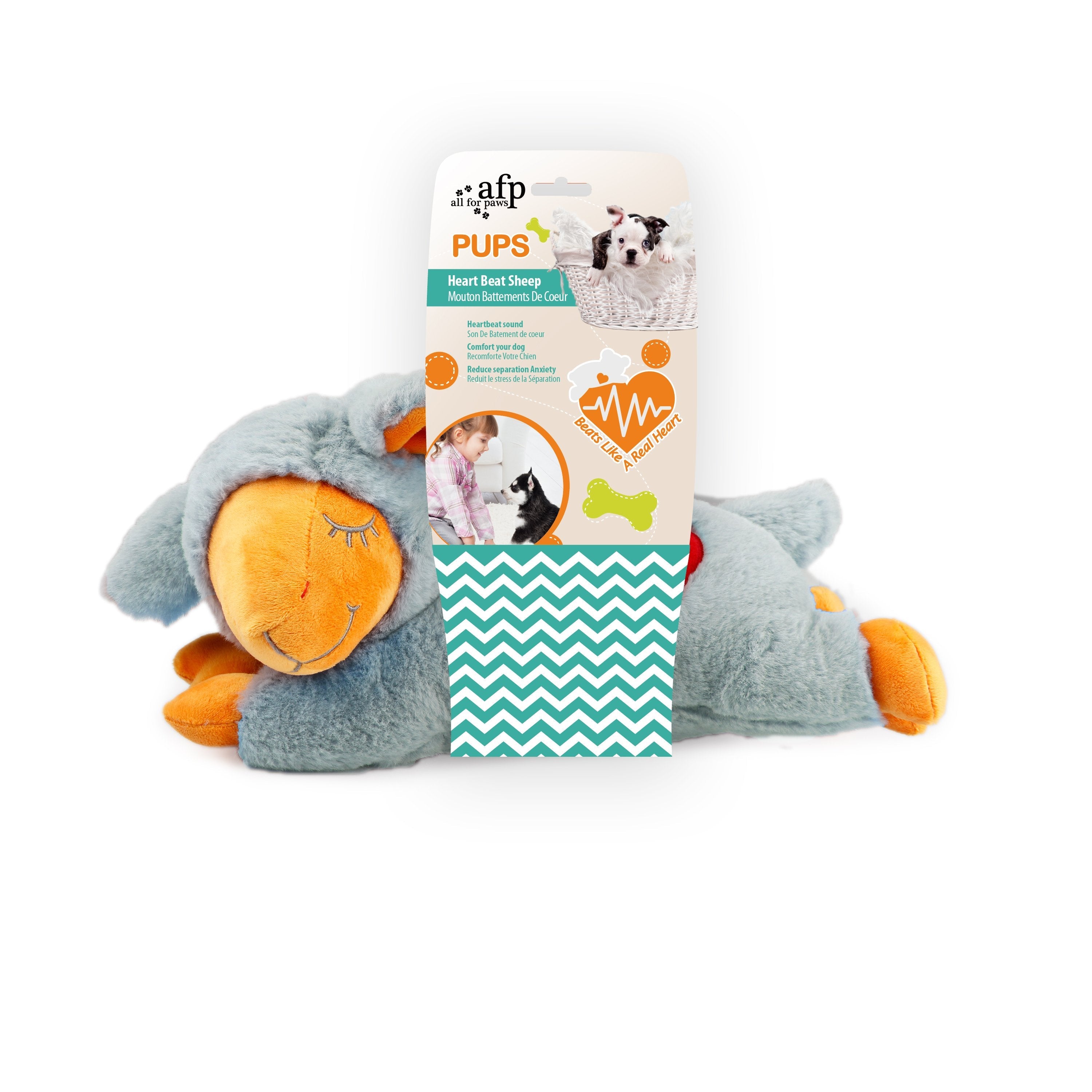 All for Paws Pups Heart Beat Sheep Dog Toy