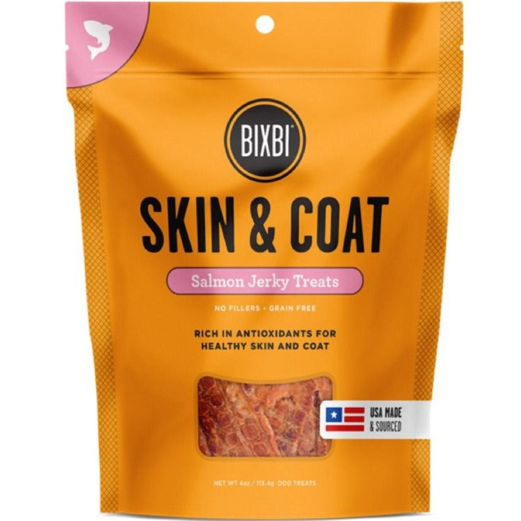 Bixbi Skin & Coat Salmon Jerky Grain-Free Dog Treats 114g