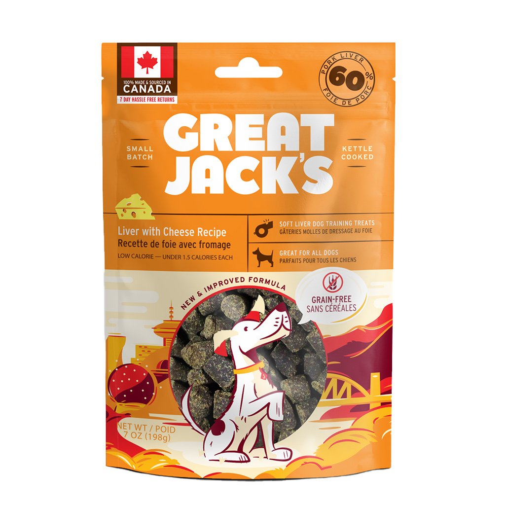 Canadian Jerky Great Jack??s Liver With Cheese Grain-Free Dog Treats 198g
