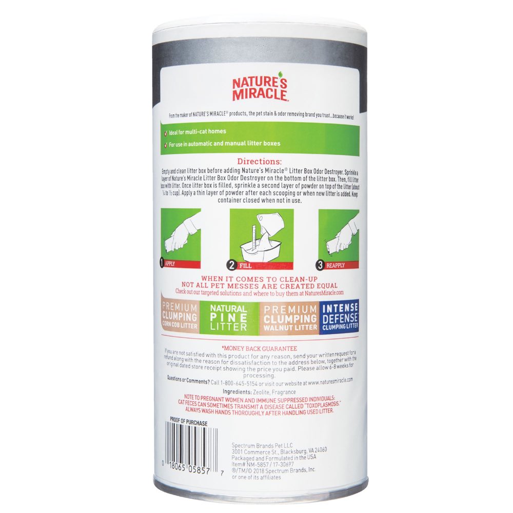Nature??s Miracle Just for Cats Litter Box Odor Destroyer Powder 20oz