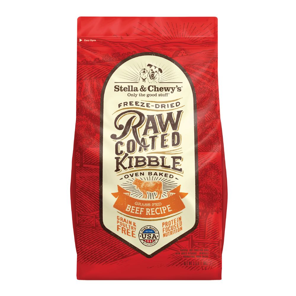 'FREE DENTAL TREATS': Stella & Chewy??s Freeze-Dried Raw Coated Kibble Grass-Fed Beef Grain-Free Dry Dog Food