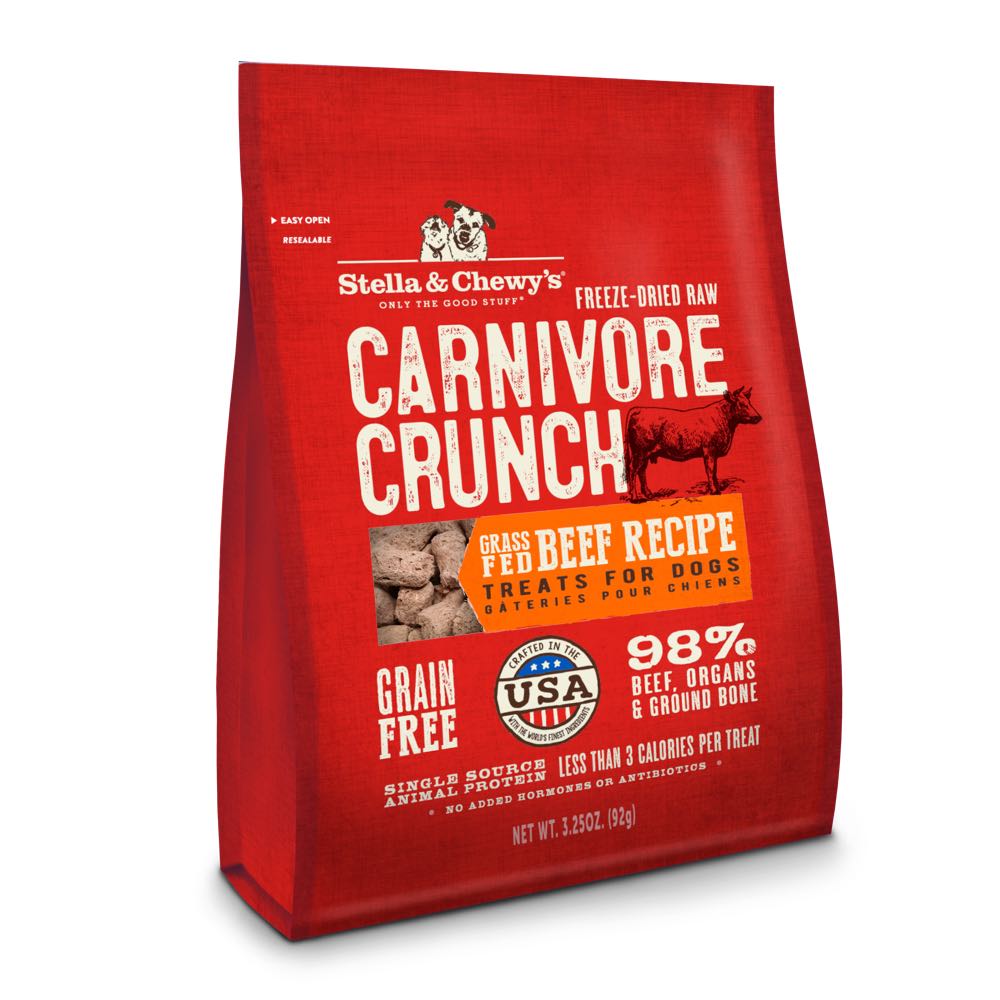 Stella & Chewy??s Carnivore Crunch Grass-Fed Beef Grain-Free Freeze-Dried Dog Treats 3.25oz