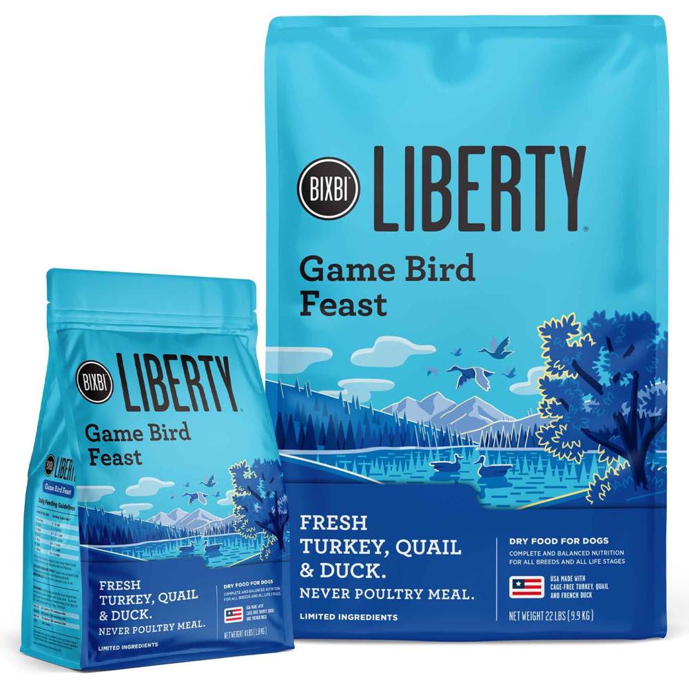 "Bixbi Liberty Game Bird Feast (Turkey, Quail & Duck) Limited Ingredient Ancient Grain Dry Dog Food"