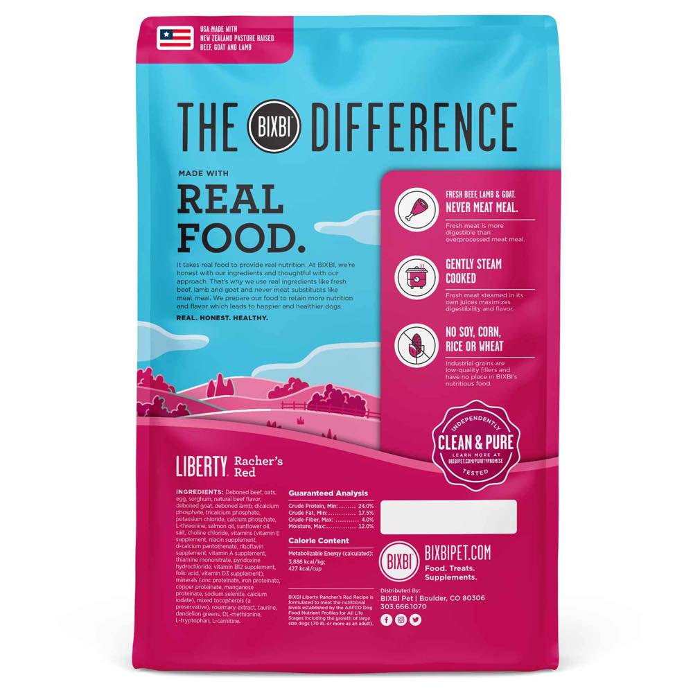 "Bixbi Liberty Rancher's Red (Beef, Lamb & Goat) Limited Ingredient Ancient Grain Dry Dog Food"