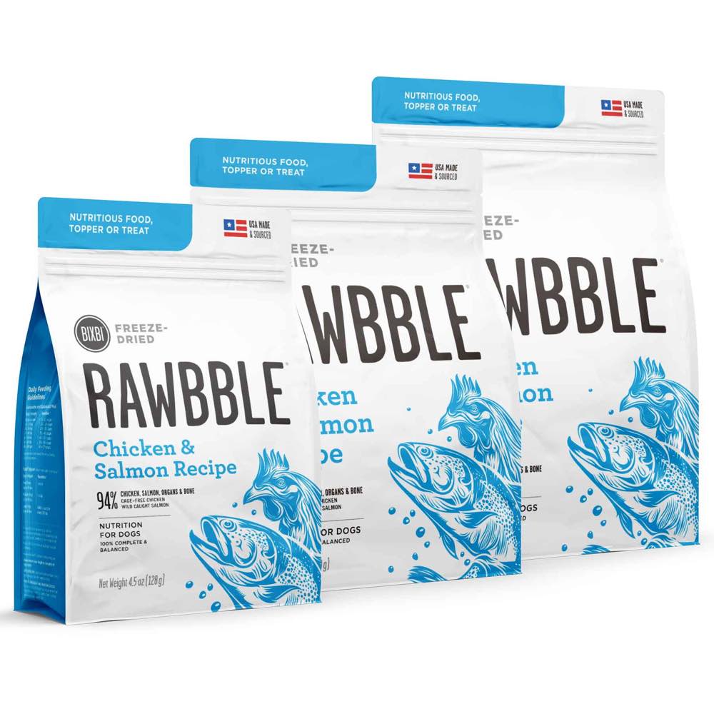 Bixbi Rawbble Salmon & Chicken Grain-Free Freeze-Dried Dog Food