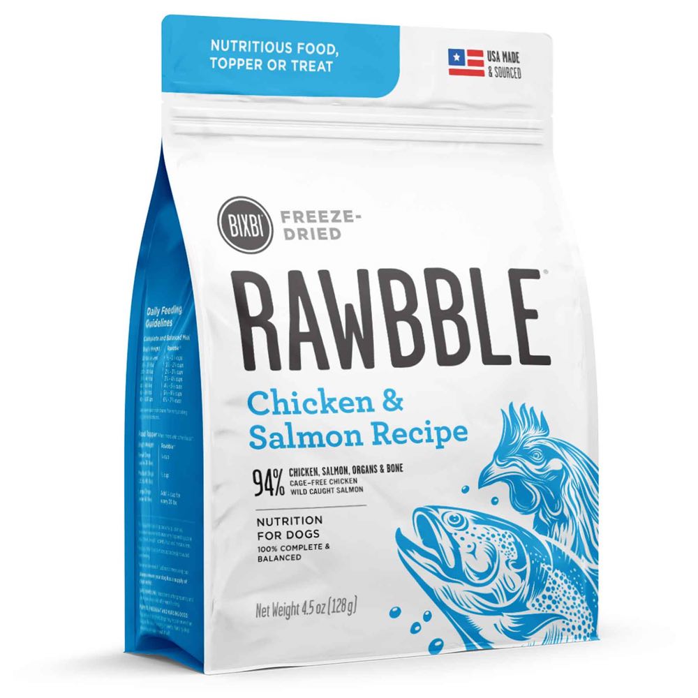 Bixbi Rawbble Salmon & Chicken Grain-Free Freeze-Dried Dog Food