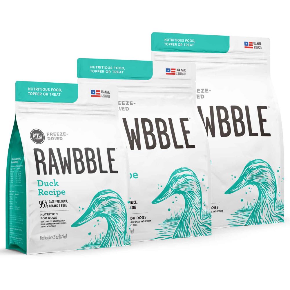 Bixbi Rawbble Duck Grain-Free Freeze-Dried Dog Food