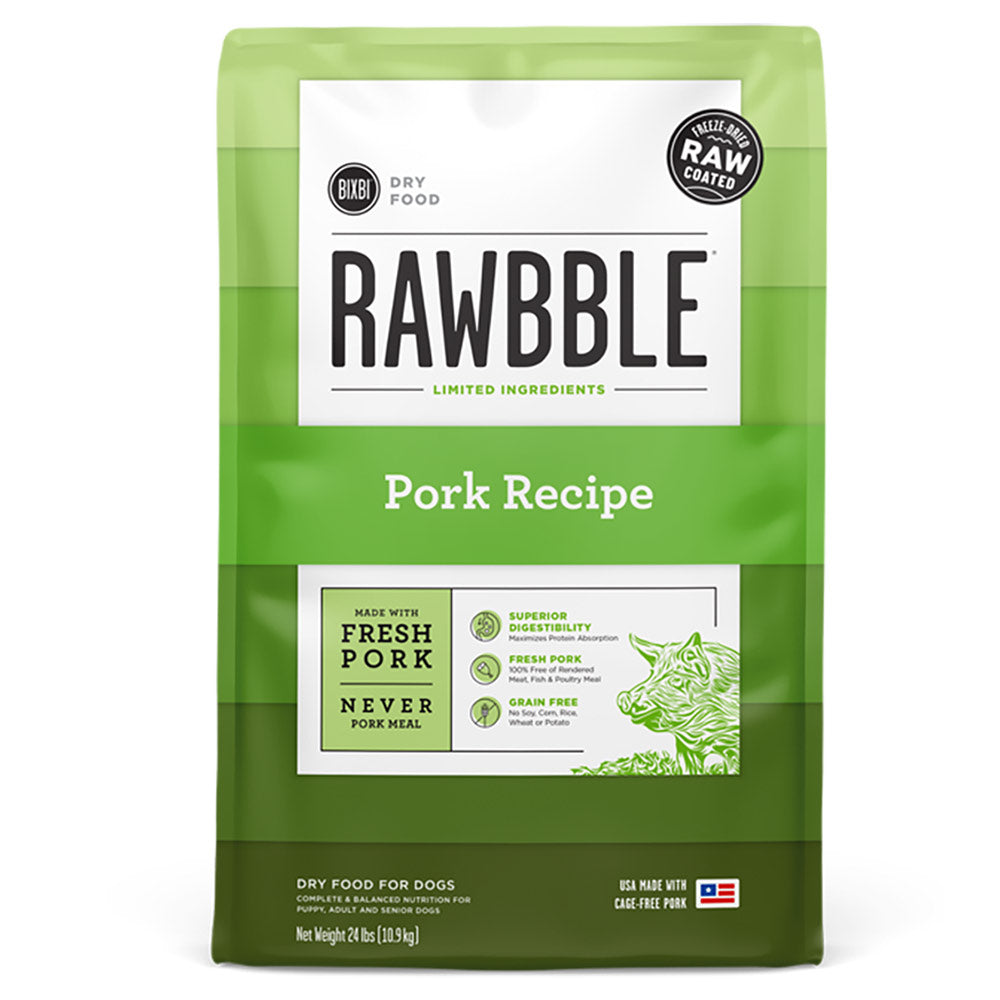 Bixbi Rawbble Pork Limited Ingredient Freeze-Dried Raw Coated Grain-Free Dry Dog Food