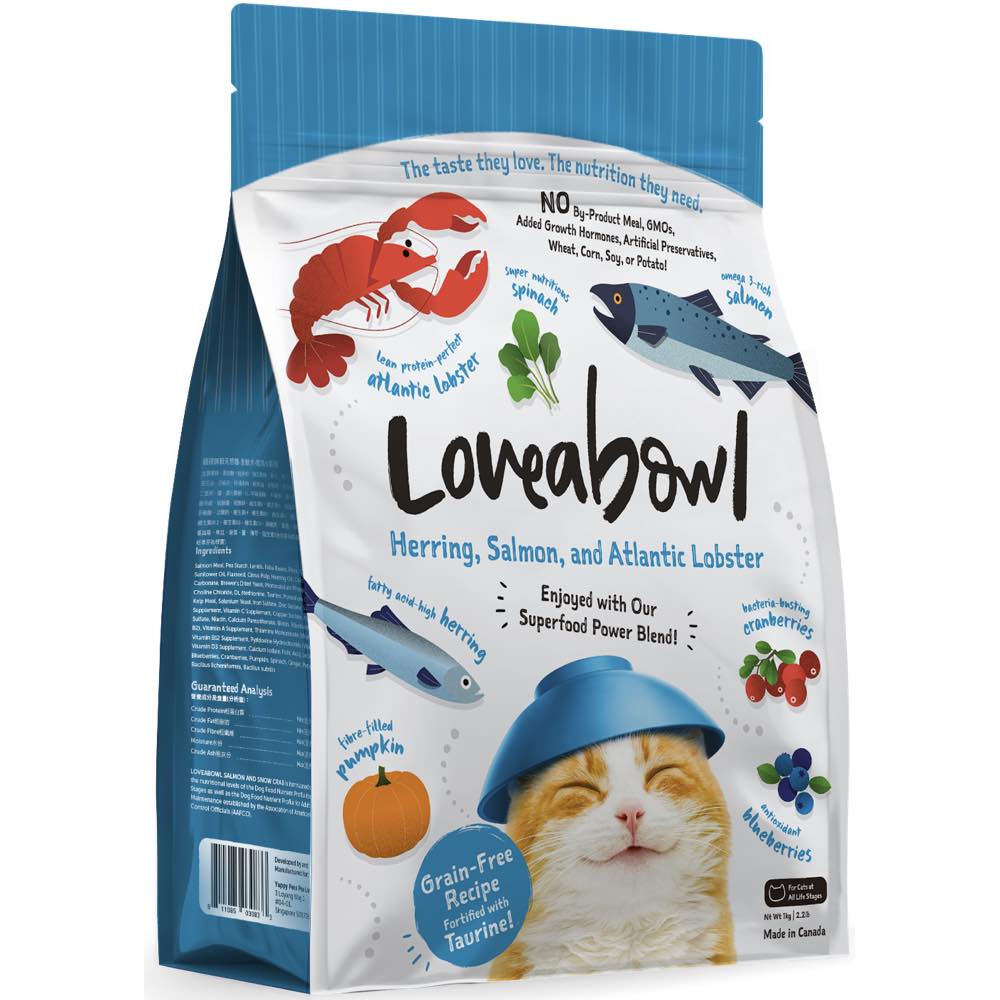 "15% OFF: Loveabowl Herring, Salmon & Atlantic Lobster Grain Free Dry Cat Food"