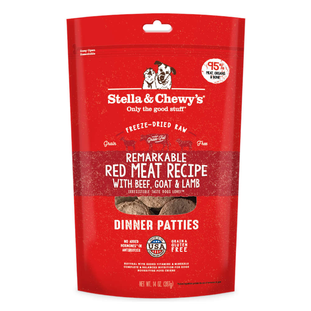Stella & Chewy??s Remarkable Red Meat Dinner Patties Grain-Free Freeze-Dried Raw Dog Food 14oz