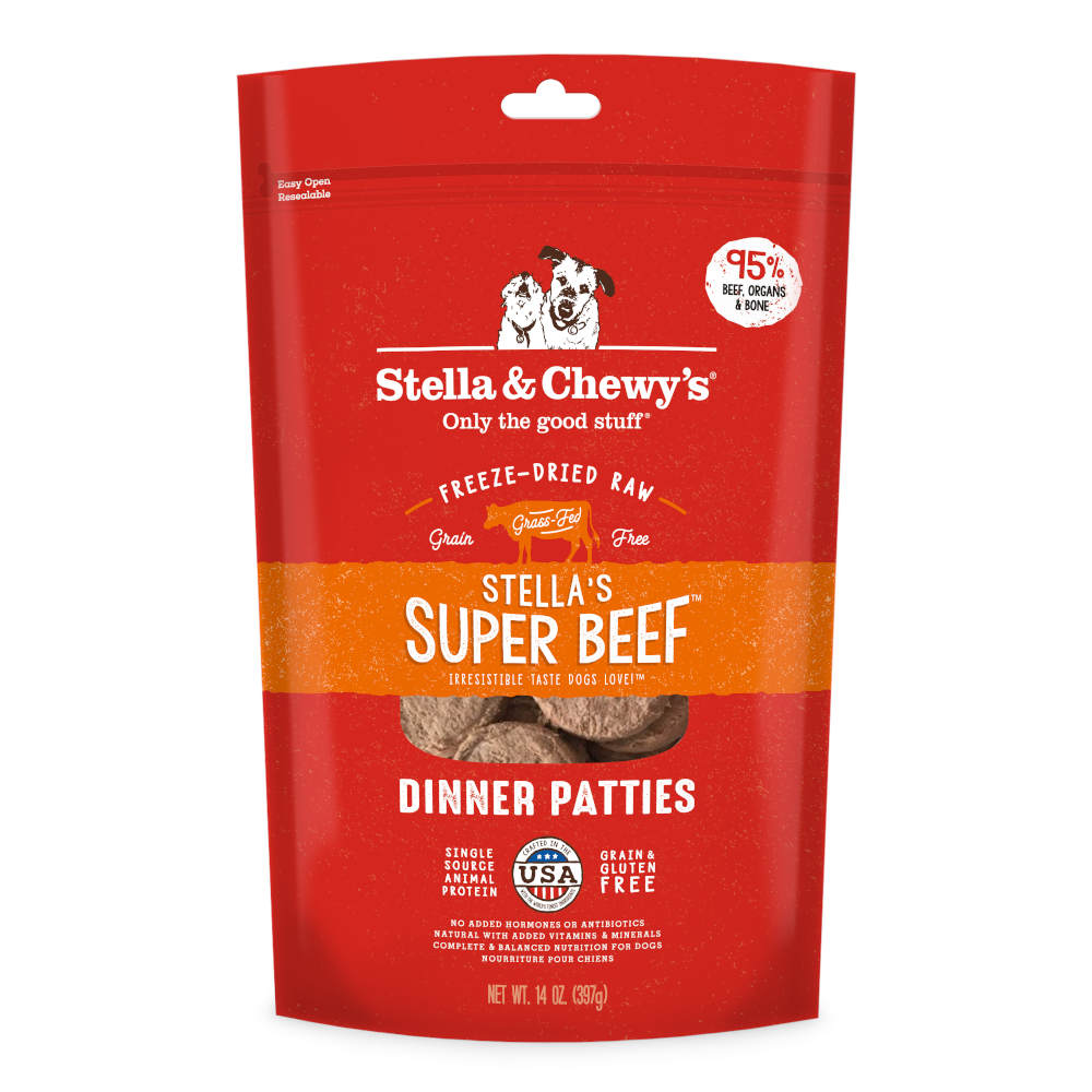 Stella & Chewy??s Stella??s Super Beef Dinner Patties Grain-Free Freeze-Dried Raw Dog Food