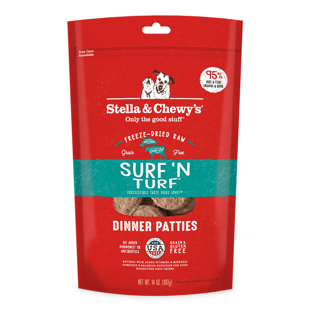 Stella & Chewy??s Surf ??N Turf Dinner Patties Grain-Free Freeze-Dried Raw Dog Food