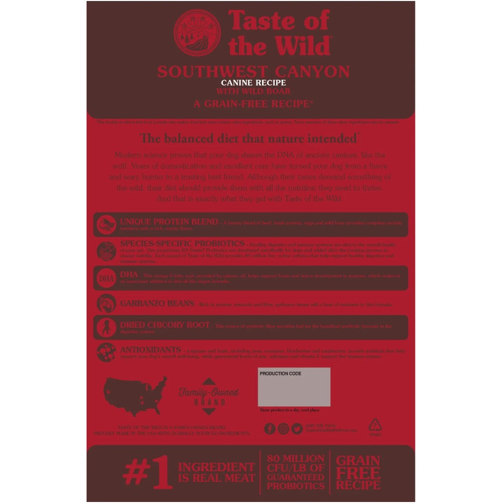 Taste Of The Wild Southwest Canyon Wild Boar Grain-Free Dry Dog Food